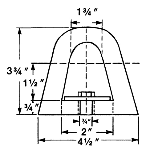 Extruded Rubber Dock Fenders, Rubber, 4-1/2" W x 12" L x 3-3/4" D Oxford Builders Supplies Inc