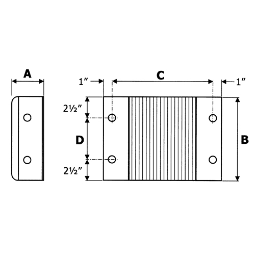 Butoirs de quai lamell&eacute;s, Horizontal, Caoutchouc, 12" la x 4" p x 12" h Oxford Builders Supplies Inc