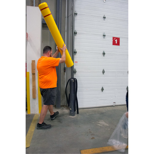 Polyethylene Bollard Cover, 6-5/8" Dia. x 52" L, Red/Yellow Oxford Builders Supplies Inc