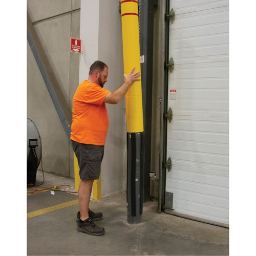 Polyethylene Bollard Cover, 6-5/8" Dia. x 52" L, Red/Yellow Oxford Builders Supplies Inc