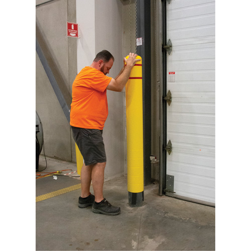 Polyethylene Bollard Cover, 6-5/8" Dia. x 52" L, Red/Yellow Oxford Builders Supplies Inc