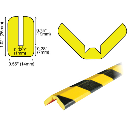 Butoir de protection de rebords mod&egrave;le W 5M, Longueur 16,42' (5 m) Oxford Builders Supplies Inc