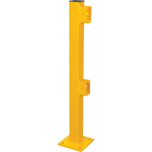 Poteau d'extr&eacute;mit&eacute; pour garde-corps l&eacute;gers, Acier, 42" h, Jaune s&eacute;curit&eacute; OSHA Oxford Builders Supplies Inc