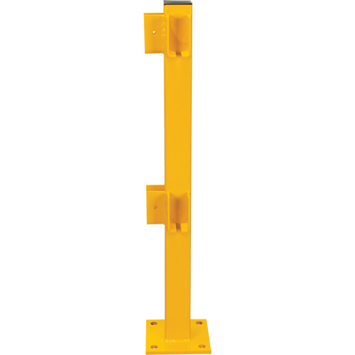 Corner Post for Light-Duty Guard Rails, Steel, 42" H, Safety Yellow Oxford Builders Supplies Inc