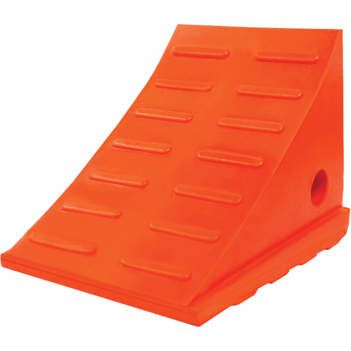 15 Ton General Purpose Wheel Chock, Urethane, Orange Oxford Builders Supplies Inc