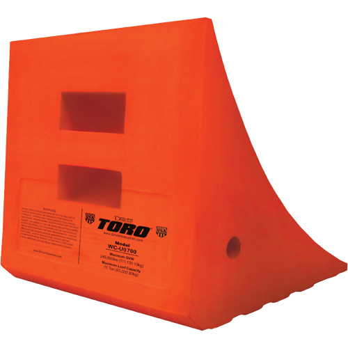 70 Ton Large Equipment Wheel Chock, Urethane, Orange Oxford Builders Supplies Inc