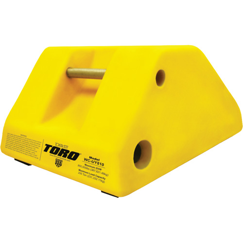255 Ton Large Equipment Wheel Chock with Handle & Hole, Urethane, Yellow Oxford Builders Supplies Inc