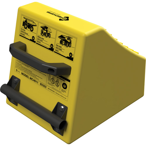 Checkers Safety Heavy-Duty Ultra Class Mining Wheel Chock, HDPE, Yellow, 14-1/2" W x 17-1/2" D x 16" H Oxford Builders Supplies Inc