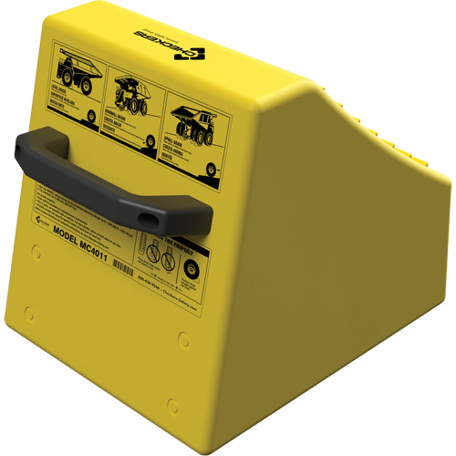 Checkers Safety Heavy-Duty Ultra Class Mining Wheel Chock without Bracket, HDPE, Yellow, 14-1/2" W x 17-1/2" D x 16" H Oxford Builders Supplies Inc