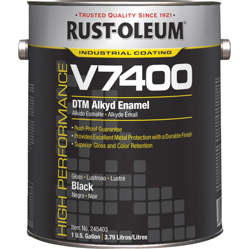High-Performance V7400 System 340 VOC DTM Alkyd Enamel, Black, High-Gloss, Gallon Oxford Builders Supplies Inc