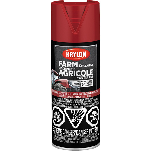 Peinture en a&eacute;rosol pour la ferme et l'&eacute;quipement, Rouge International Harvester, Tr&egrave;s brillant, 340 g, Canette a&eacute;rosol Oxford Builders Supplies Inc