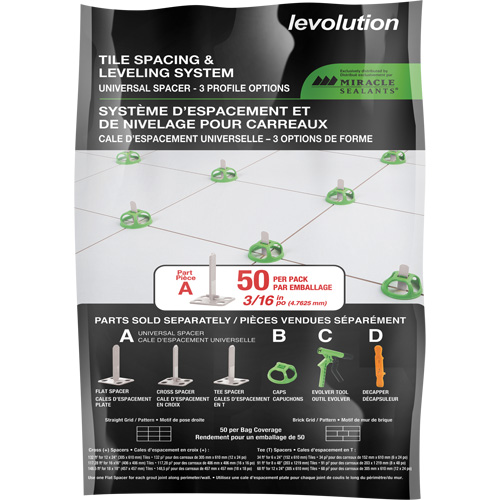 Cales d'espacement universelles Miracle Sealants Levolution Oxford Builders Supplies Inc