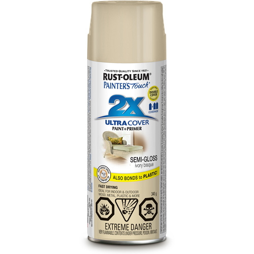 Peinture &agrave; pouvoir couvrant &eacute;lev&eacute; Painter's Touch, Blanc bisque d'ivoire, Semi-brillant, Canette a&eacute;rosol Oxford Builders Supplies Inc