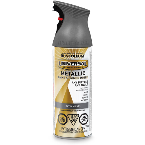 Universal&reg; Spray Paint, Satin Nickel, Satin, Aerosol Can Oxford Builders Supplies Inc