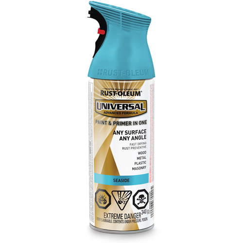 Universal&reg; Enamel Paint & Primer In One, Seaside Blue, Satin, Aerosol Can Oxford Builders Supplies Inc