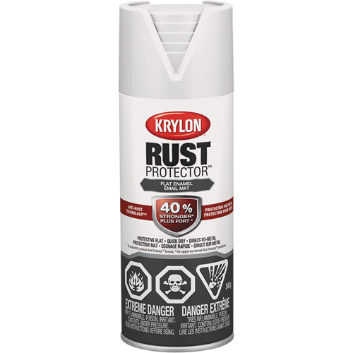 Rust Protector&reg; Enamel Paint, White, Very Flat, 12 oz., Aerosol Can Oxford Builders Supplies Inc