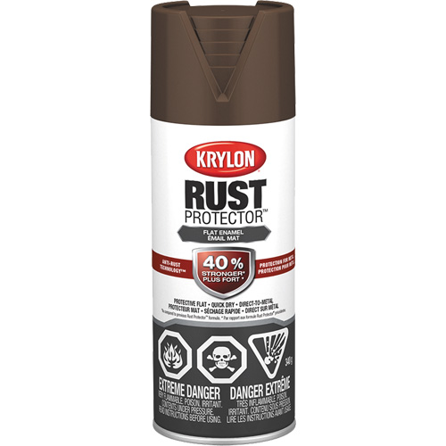 Peinture &agrave; &eacute;mail Rust Protector, Brun cuir, Tr&egrave;s mat, 12 oz, Canette a&eacute;rosol Oxford Builders Supplies Inc