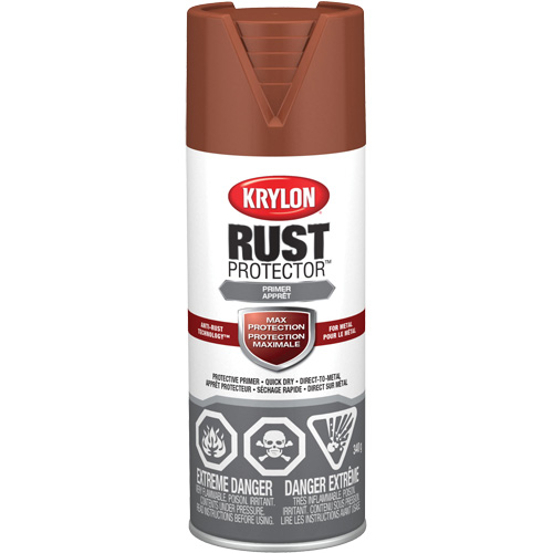 Peinture &agrave; &eacute;mail Rust Protector, Appr&ecirc;t oxyde rouge, Tr&egrave;s mat, 12 oz, Canette a&eacute;rosol Oxford Builders Supplies Inc