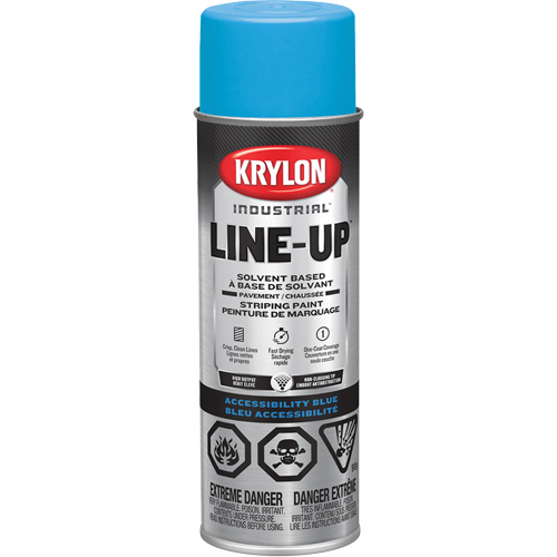 Peinture en a&eacute;rosol industrielle &agrave; base de solvant pour le marquage de la chauss&eacute;e LINE-UP, Bleu, 18 oz, Canette a&eacute;rosol Oxford Builders Supplies Inc