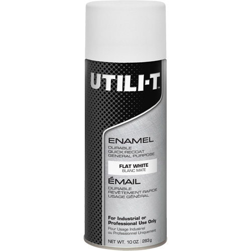 Peinture-&eacute;mail en a&eacute;rosol polyvalent UTILI-T, Blanc, Fini mat profond, 10 oz/283 g, Canette a&eacute;rosol Oxford Builders Supplies Inc