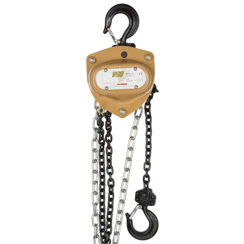 Heavy-Duty Gold Series Chain Hoist, 10' Lift, 1000 lbs. (0.5 tons) Capacity, Alloy Steel Chain Oxford Builders Supplies Inc