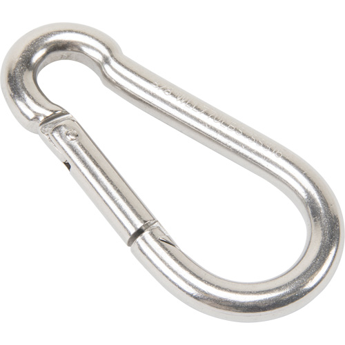 Mousqueton en acier inoxydable, 770 lb (0,385 tonne) Charge d'utilisation max., 3/8" Taille, 5/8" Oeil Oxford Builders Supplies Inc