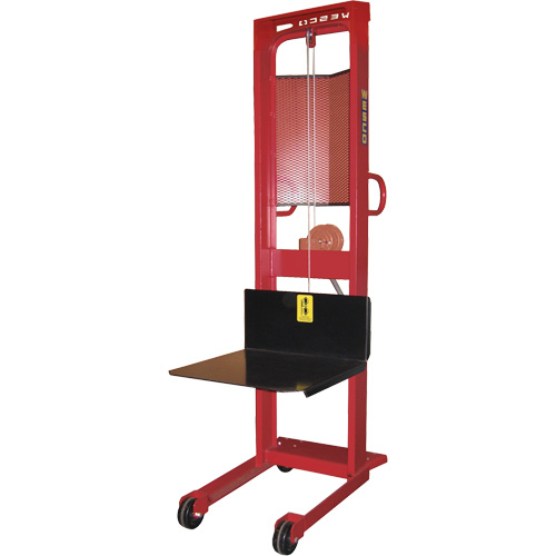 Winch Stacker, Hand Winch Operated, 1000 lbs. Capacity, 70" Max Lift Oxford Builders Supplies Inc