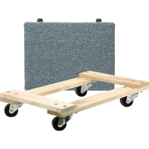 Wood Dollies - Medium-Duty, Polyolefin Wheels, 900 lbs. Capacity, 18" W x 24" D x 7" H Oxford Builders Supplies Inc