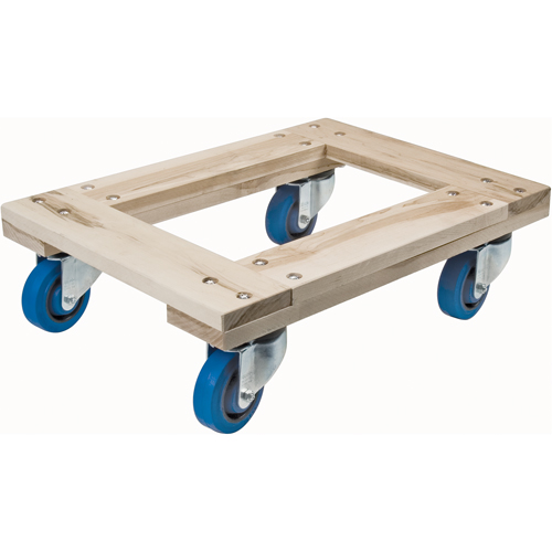 Wood Dollies - Heavy-Duty, Rubber Wheels, 1400 lbs. Capacity, 18" W x 24" D x 7" H Oxford Builders Supplies Inc