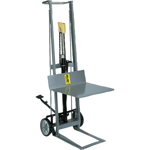 Hydraulic Platform Lift Stacker, Foot Pump Operated, 400 lbs. Capacity, 54" Max Lift Oxford Builders Supplies Inc