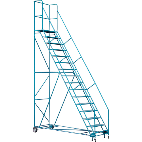 Escabeau roulant certifi&eacute; par la CSA avec pied verrouillable, 16 marches, Largeur de la marche 30", Hauteur de la plateforme 144", Acier Oxford Builders Supplies Inc