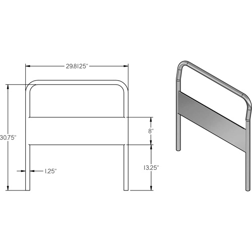 30" Chrome Handle for Platform Truck Oxford Builders Supplies Inc