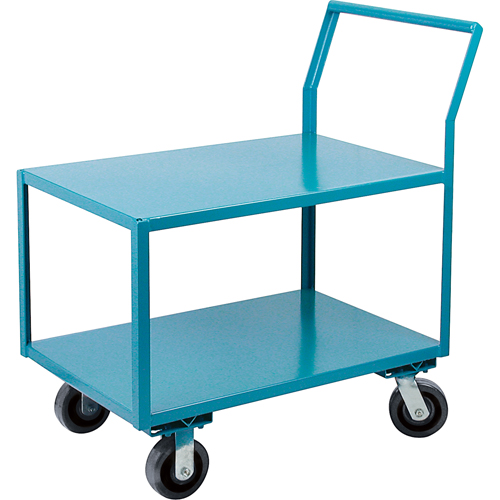 Heavy-Duty Low Profile Shop Carts, 2 Tiers, 24" W x 60" D x 41" H, 2400 lbs. Cap. Oxford Builders Supplies Inc