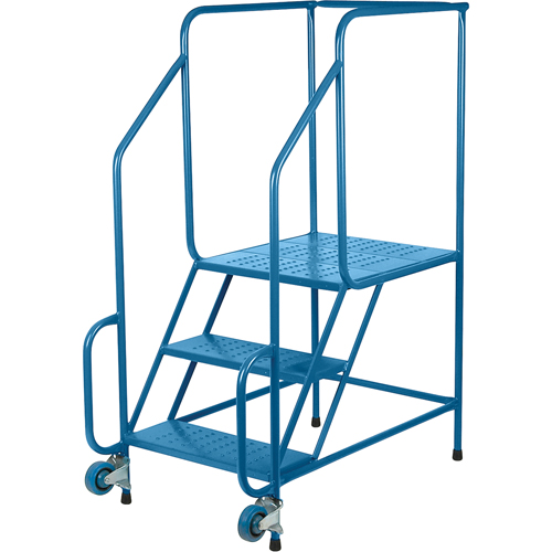 Tilt-N-Roll Ladders, Steel, 3 Steps, 22" Wide, 24" D x 27" H Top Step Oxford Builders Supplies Inc