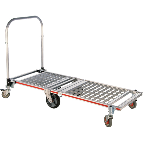 Chariot &agrave; plateforme repliable &agrave; six roues, Aluminium, 1550 lb, 61-7/8" lo x 23-1/4" la, Hauteur 39" Oxford Builders Supplies Inc