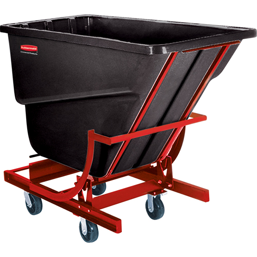 Self-Dumping Hopper, Plastic/Polyethylene, 1 cu.yd., Black Oxford Builders Supplies Inc