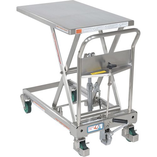 Hydraulic Scissor Lift Table, 31-1/2" L x 19-1/2" W, Stainless Steel, 550 lbs. Capacity Oxford Builders Supplies Inc