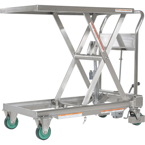 Hydraulic Scissor Lift Table, 31-1/2" L x 19-1/2" W, Stainless Steel, 550 lbs. Capacity Oxford Builders Supplies Inc