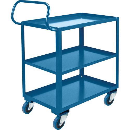 Chariot ergonomique &agrave; tablettes, 800 lb Capacit&eacute;, Acier, 26" la x 37" ha x 38" p, Bordure vers le haut Oxford Builders Supplies Inc