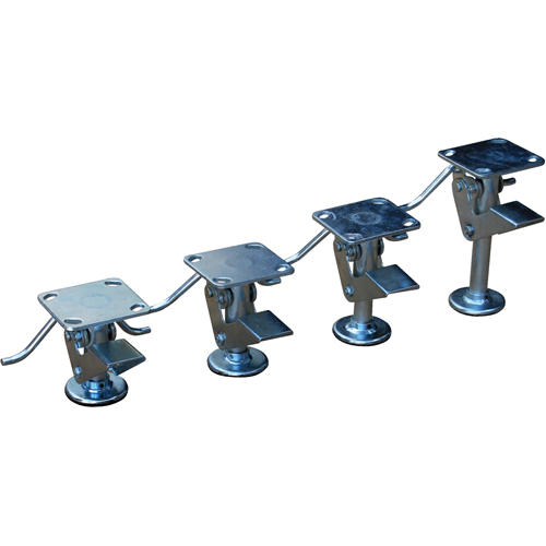 Floor Lock Brakes - Standard Duty, 9-13/16" Extended Height, 8-3/4" Retracted Height, Galvanized Oxford Builders Supplies Inc