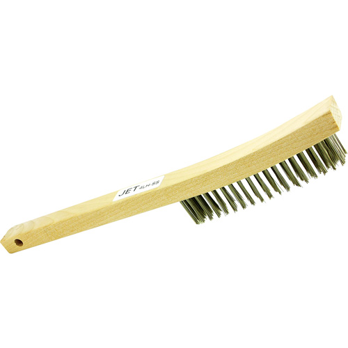4LHSS 4-Row Long Handle Hand Wire Scratch Brush, Stainless Steel, 4 x 19 Wire Rows, 13-3/4" Long Oxford Builders Supplies Inc