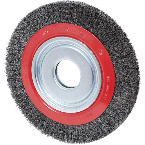 Crimped Wire Wheel, 10" Dia., 0.02" Fill, 2" Arbor Oxford Builders Supplies Inc
