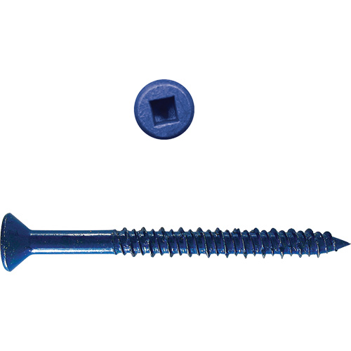 Flat Square HD Concrete Screws, 3/16" x 3-1/4" L, Zinc Plate Oxford Builders Supplies Inc