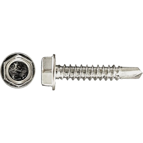 100-Piece Drill-X&reg; Hex HD Tapping Screws, #12 Dia., 1-1/4" L, Zinc Plated Oxford Builders Supplies Inc
