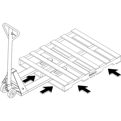 4-Way Hydraulic Pallet Truck, 48" L x 7" W, 4000 lbs. Capacity Oxford Builders Supplies Inc