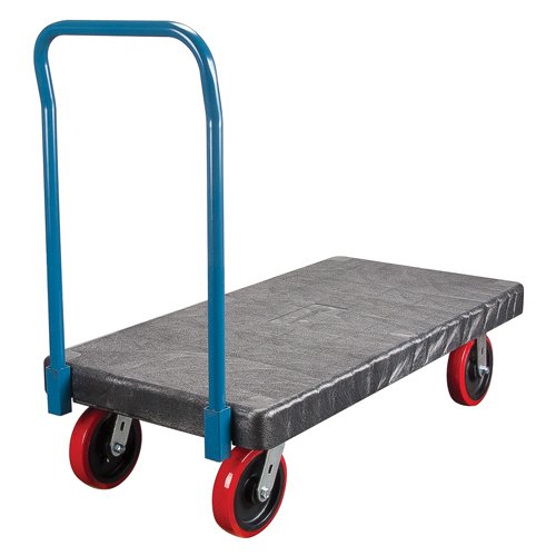 Plastic Platform Truck, 48" L x 24" W, 2500 lbs. Cap., Polyurethane Wheels Oxford Builders Supplies Inc