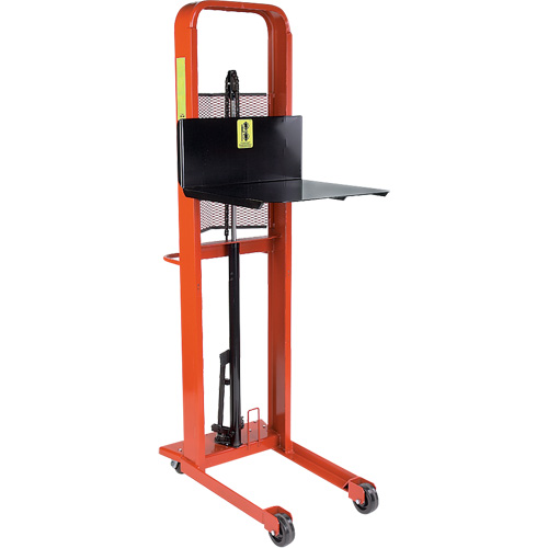 Hydraulic Platform Lift Stacker, Foot Pump Operated, 1000 lbs. Capacity, 80" Max Lift Oxford Builders Supplies Inc