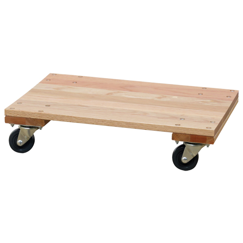 Solid Platform Wood Dolly, Rubber Wheels, 900 lbs. Capacity, 16" W x 24" D x 6" H Oxford Builders Supplies Inc