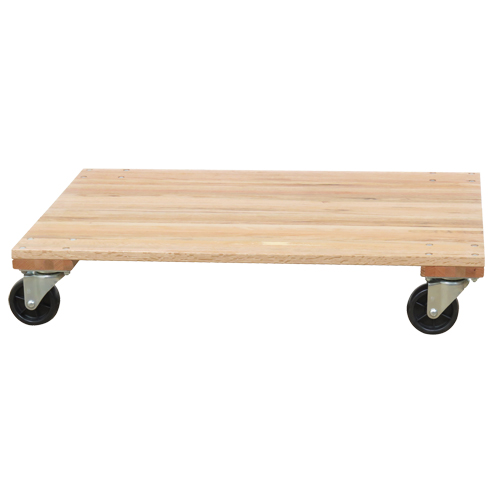 Solid Platform Wood Dolly, Rubber Wheels, 1200 lbs. Capacity, 18" W x 30" D x 7" H Oxford Builders Supplies Inc