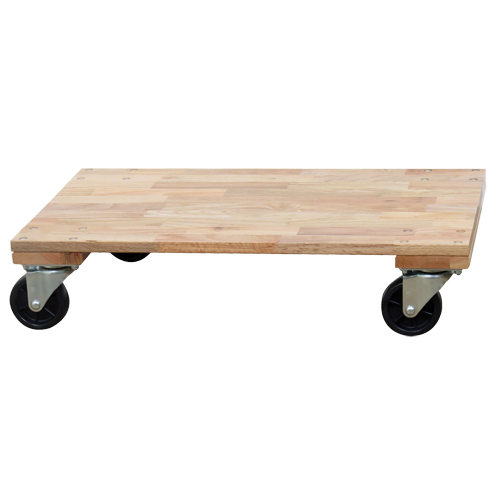 Solid Platform Wood Dolly, Rubber Wheels, 1200 lbs. Capacity, 24" W x 36" D x 7" H Oxford Builders Supplies Inc